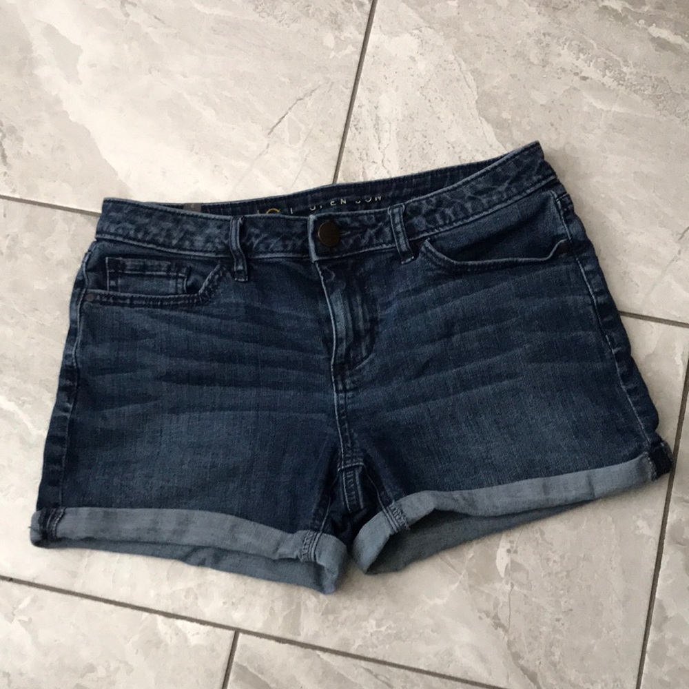 LC Lauren Conrad mid rise rolled cuff denim jean shorts | 4